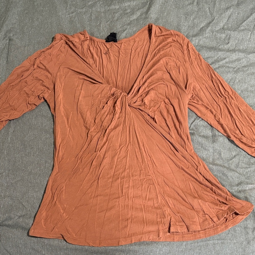 W5 Terracotta Twist Front Blouse